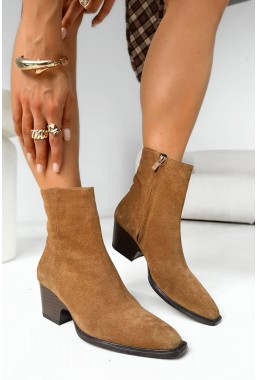 Zamszowe botki Elsaria camel