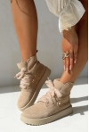 Beżowe zamszowe botki barefoot Astro