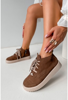Brązowe zamszowe botki barefoot Celviana