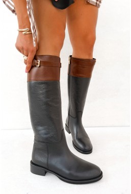 Czarne kozaki Zolendra brąz