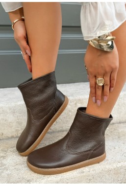Brązowe botki barefoot Geria