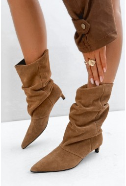 Zamszowe botki Welita camel