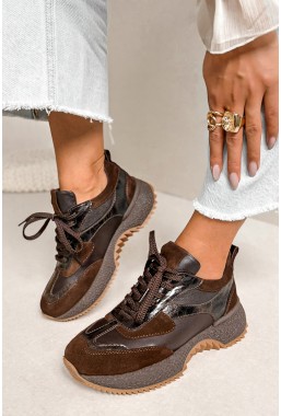 Ciemnobrązowe sneakersy Nemi