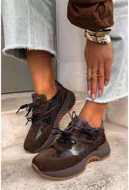 Ciemnobrązowe sneakersy Rapalia