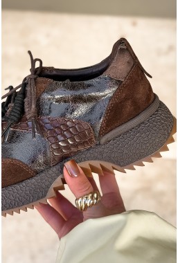 Ciemnobrązowe sneakersy Rapalia