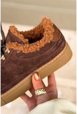 Brązowe zamszowe sneakersy Oresta