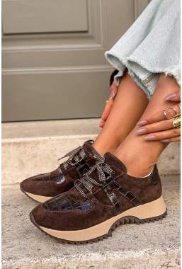 Brązowe zamszowe sneakersy Asolo
