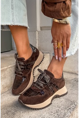 Brązowe zamszowe sneakersy Asolo