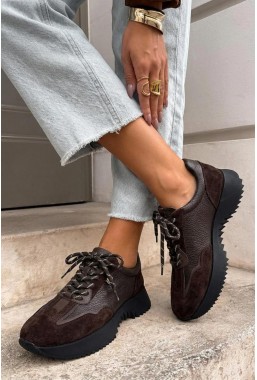Ciemnobrązowe sneakersy Neravia