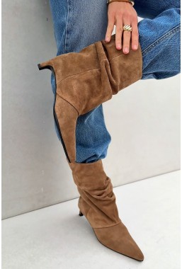 Zamszowe botki Welita camel