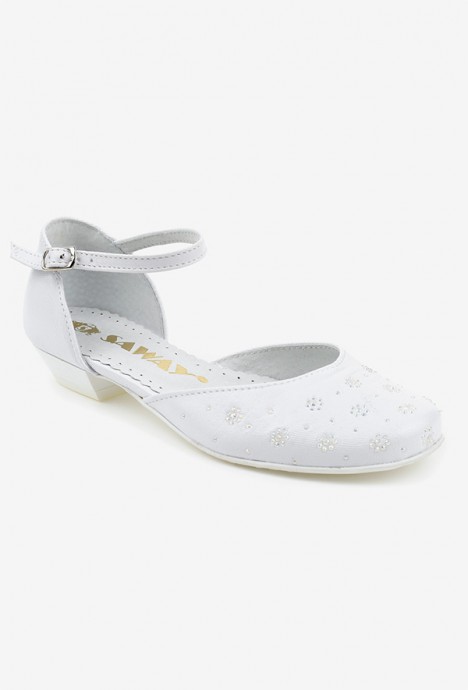 Eleganckie białe buty dla dziewczynki na komunię Cinty