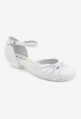 Eleganckie białe buty dla dziewczynki na komunię Mily