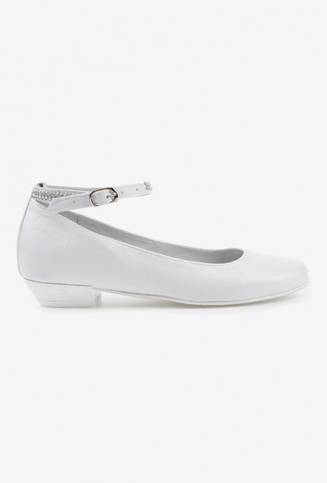 Eleganckie białe buty dla dziewczynki na komunię Jaga