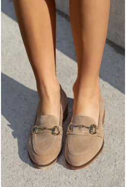 Zamszowe loafersy Grind beż