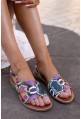 Kolorowe wężowe sandały Amira