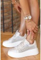 Złote ażurowe sneakersy Lumen