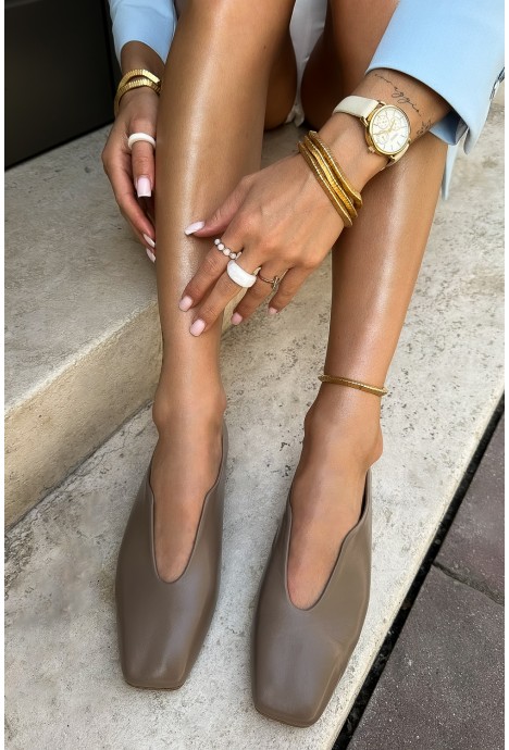 Unikatowe baleriny Marfa taupe