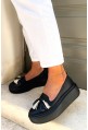 Czarne loafersy Kinga na platformie
